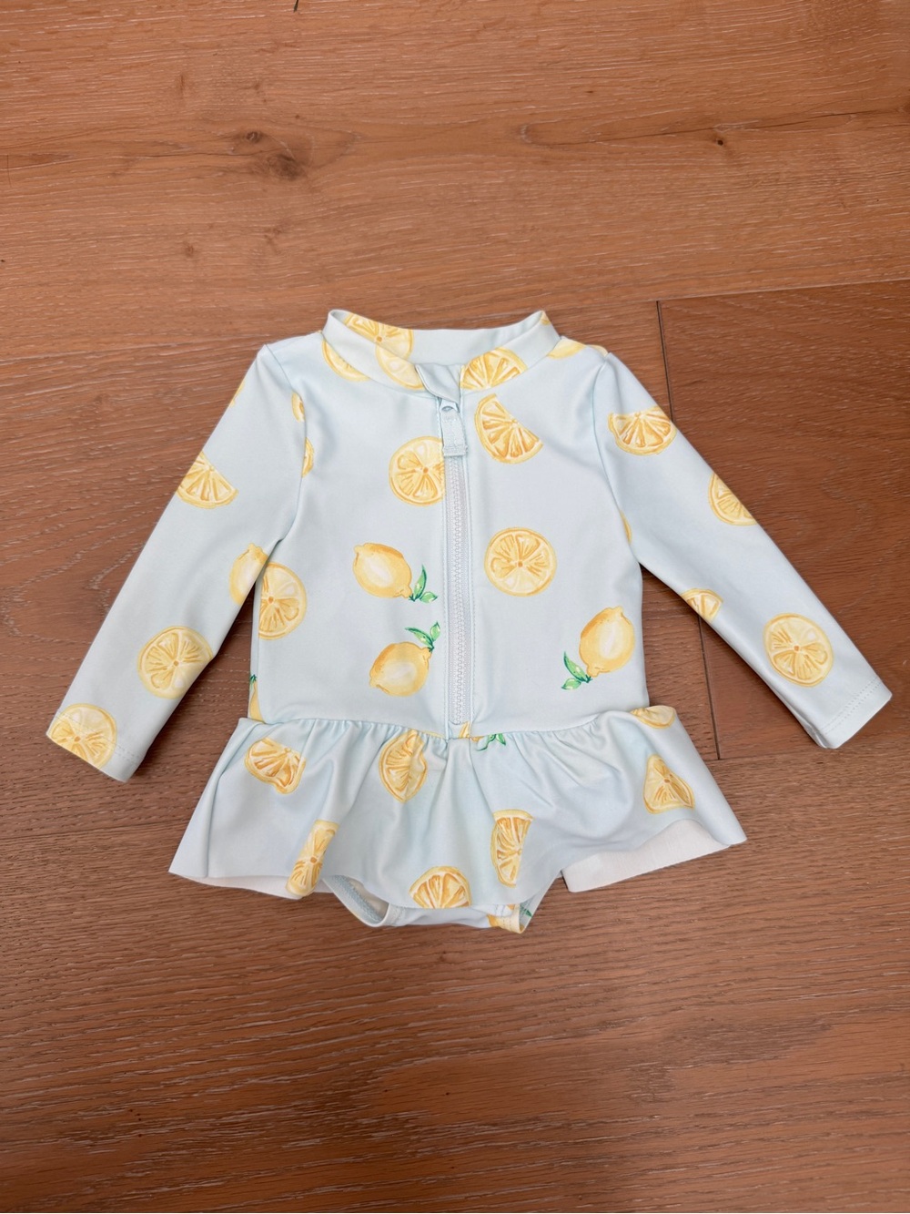 3 month Lemon Print Long-Sleeve Swim